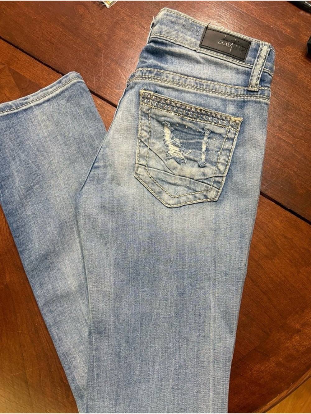 Daytrip Light Blue Distressed Skinny Jeans